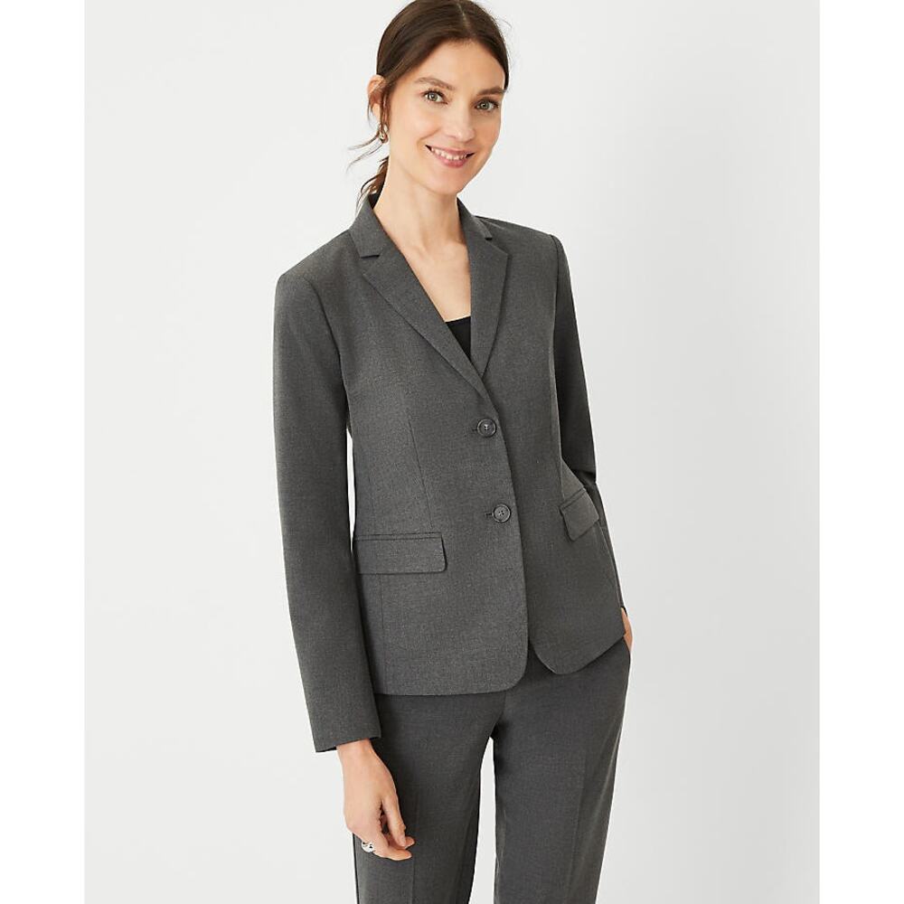 NWT Ann Taylor The Notched Two Button Blazer Seasonless Stretch 16 Petite Career